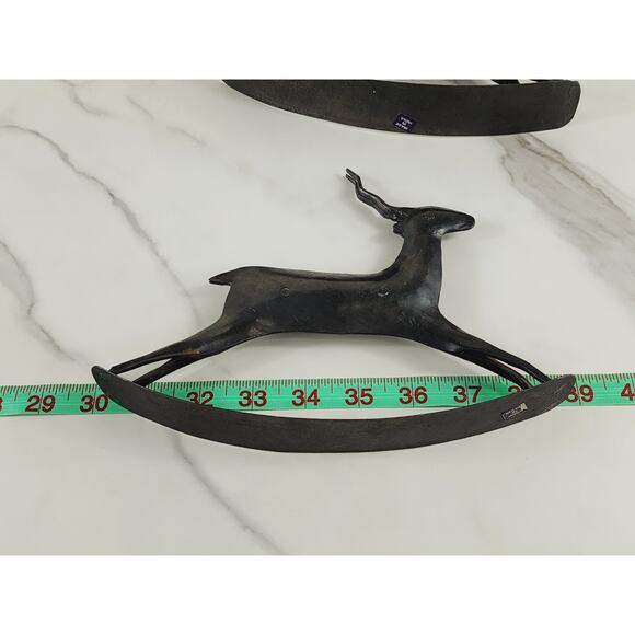 African Antelope Deer Gazelle Metal Rocking Rustic Crafted 9" Brown Decor x2 - Picture 12 of 13